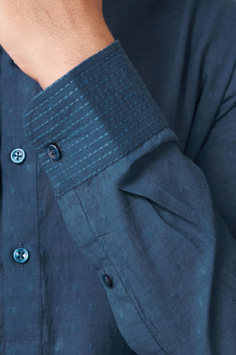 Zaid Vivaan Blue Ram Buta Kurta