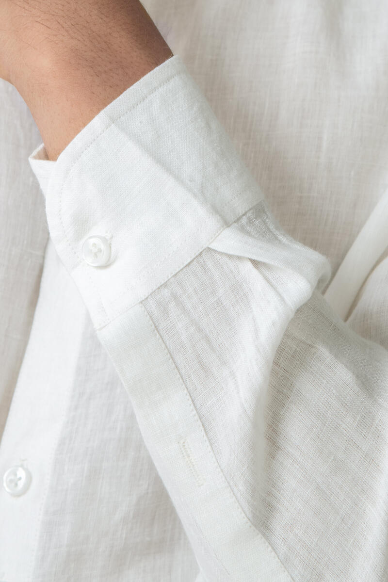 Zaid White Linen Shirt