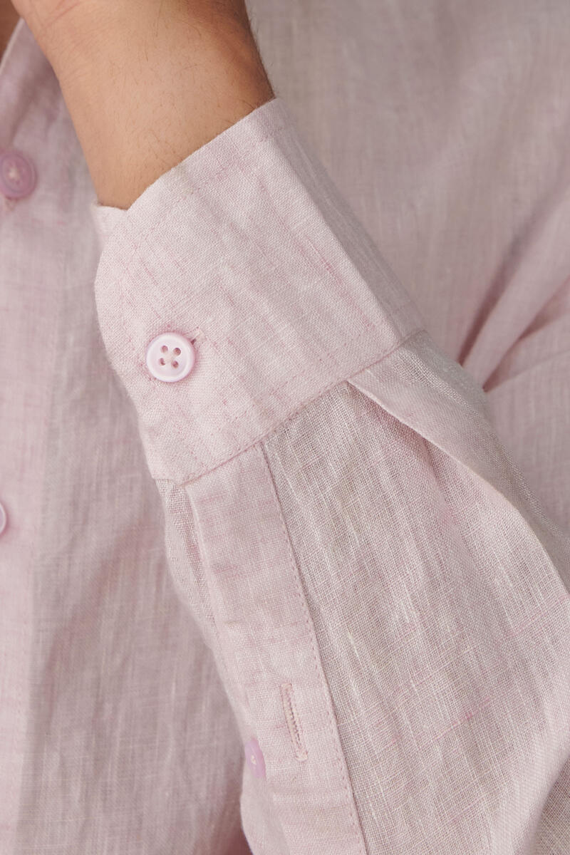 Zaid Pink Linen Shirt