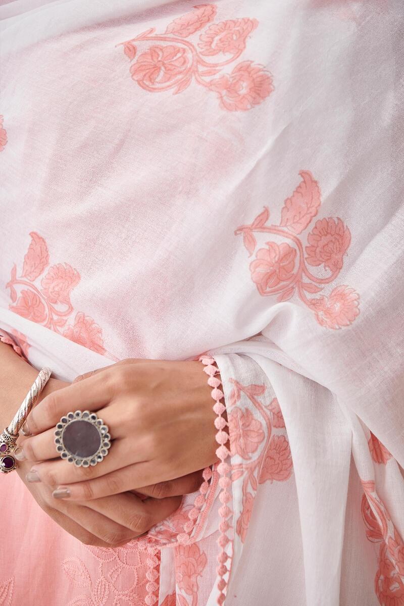 Falak Suhana Pink Sanganeri Dupatta