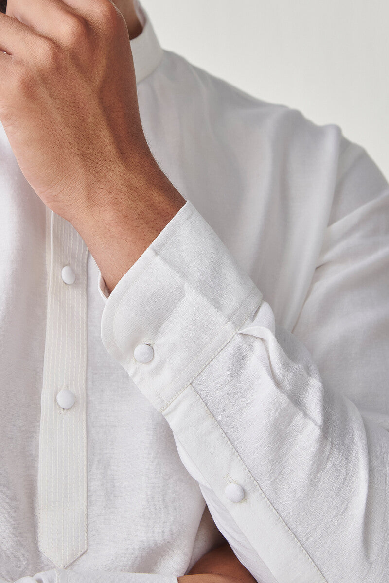 Shirin Arsh White Chanderi Kurta