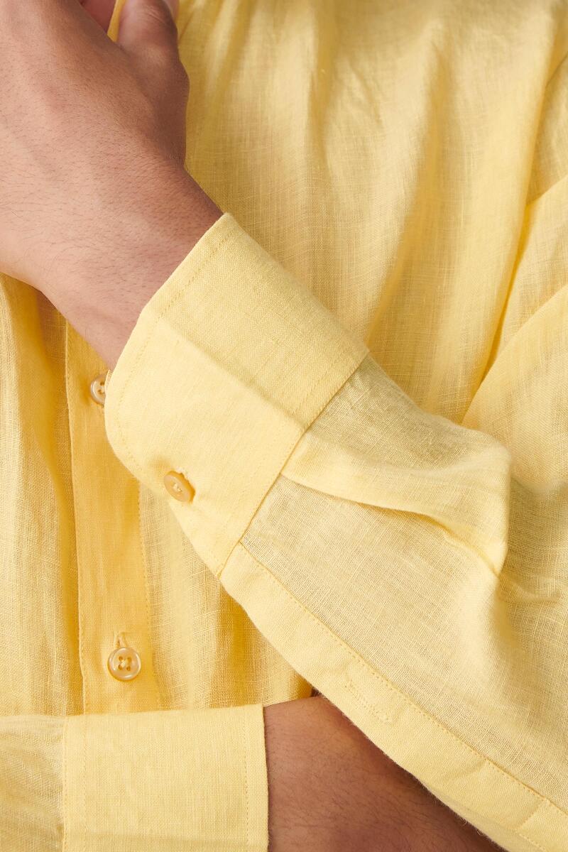 Zaid Yellow Linen Shirt