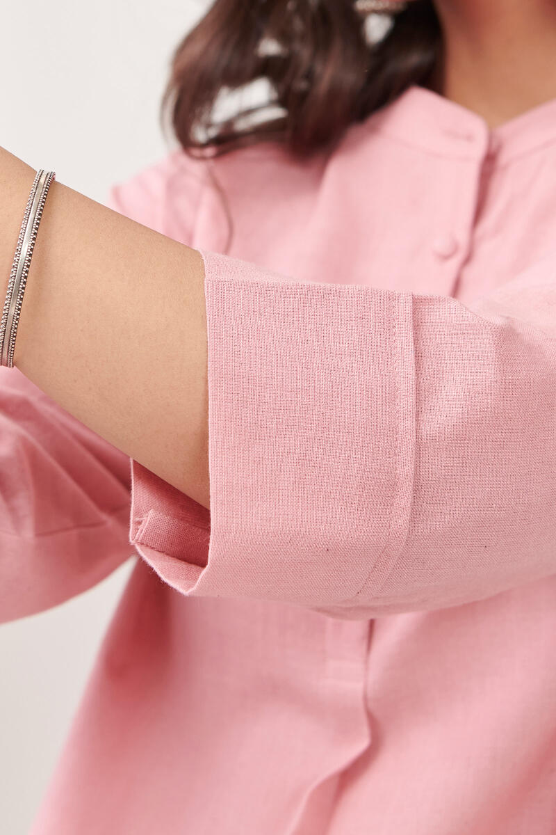 Roza Jannat Pink Handloom Loungewear Set