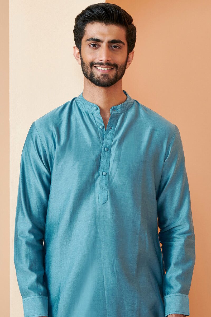 Shirin Arsh Blue Chanderi Kurta