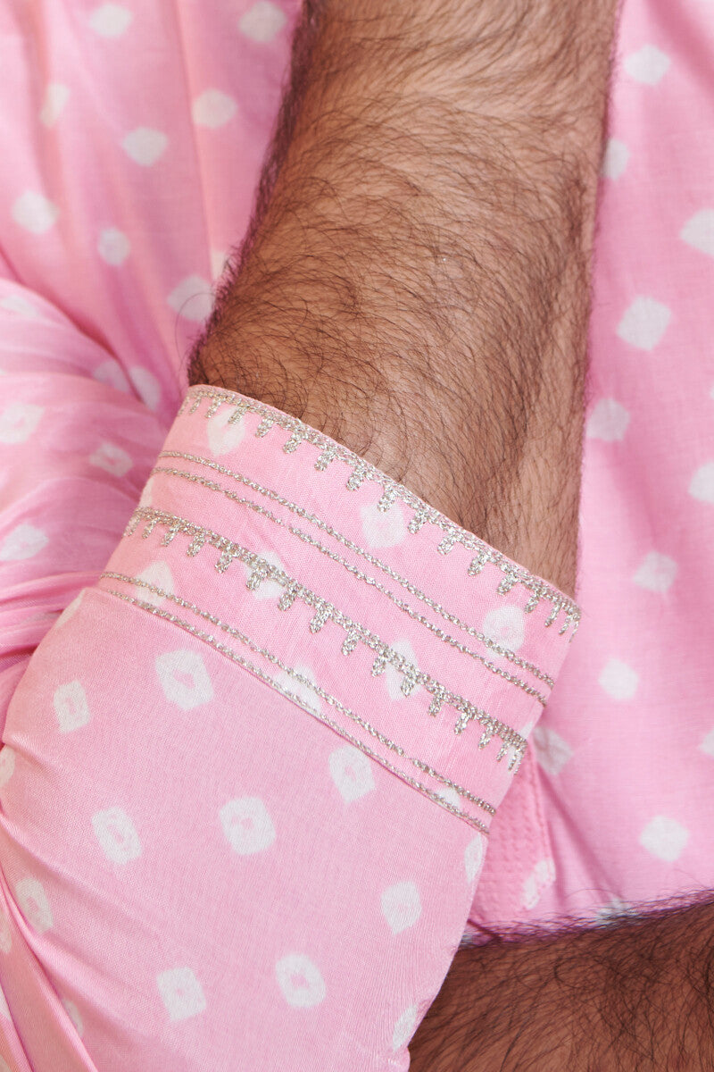 Shirin Zuhaid Pink Bandhej Kurta