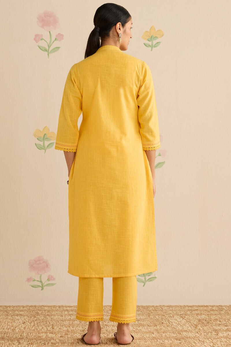 Kashida Kiara Yellow Kurta