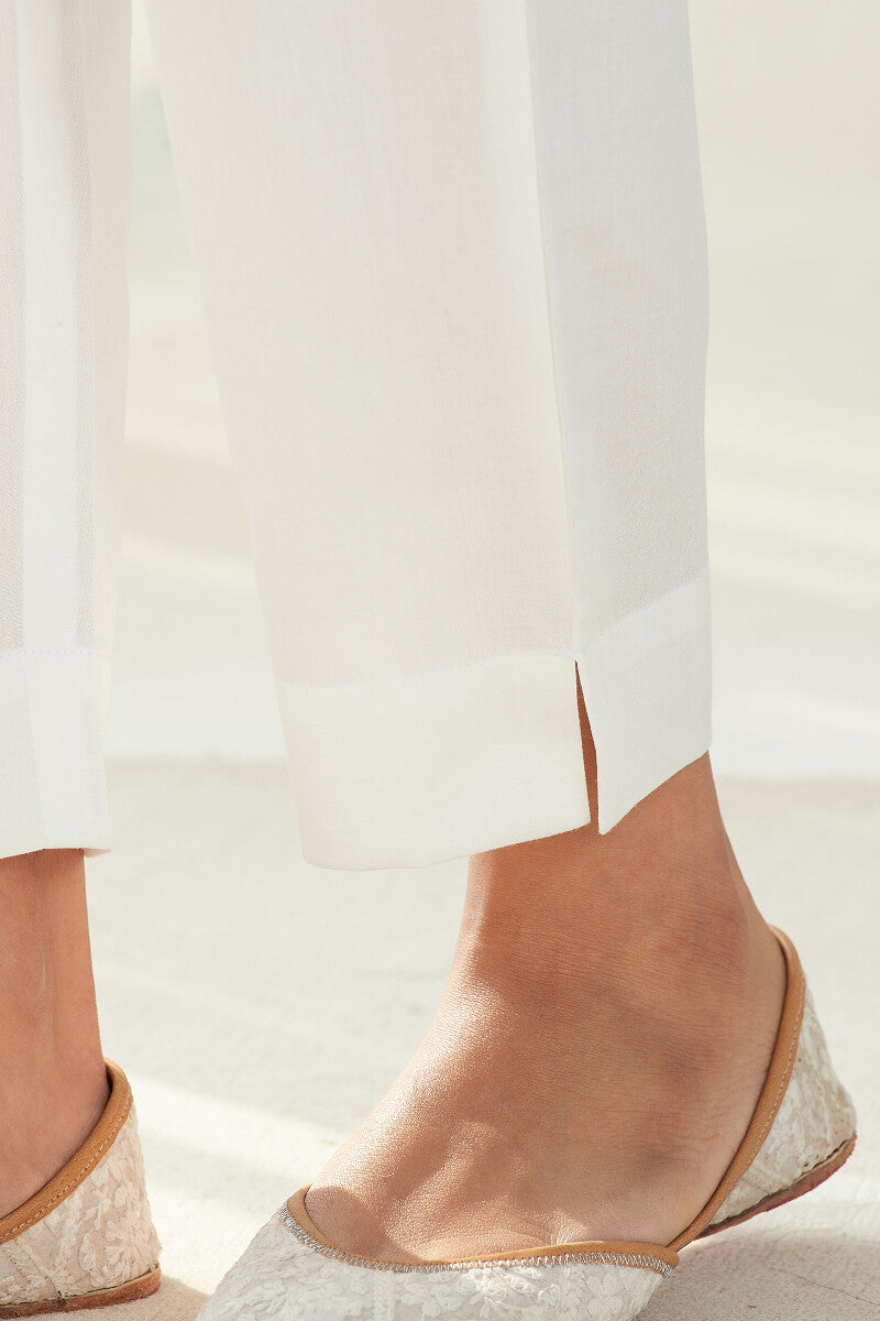 Gauhar Afroza White Narrow Pants