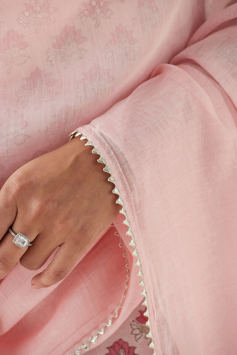 Gauhar Farhat Pink Cotton Silk Dupatta