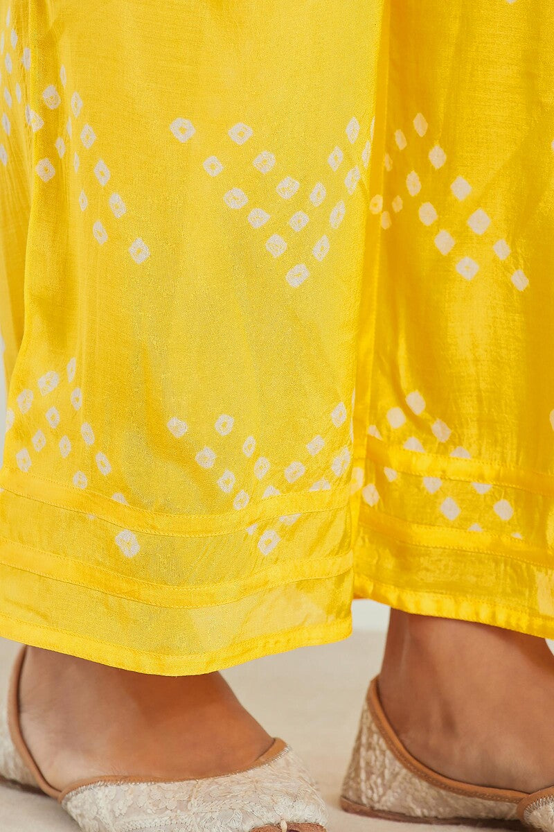 Gauhar Afroza Yellow Bandhej Farsi