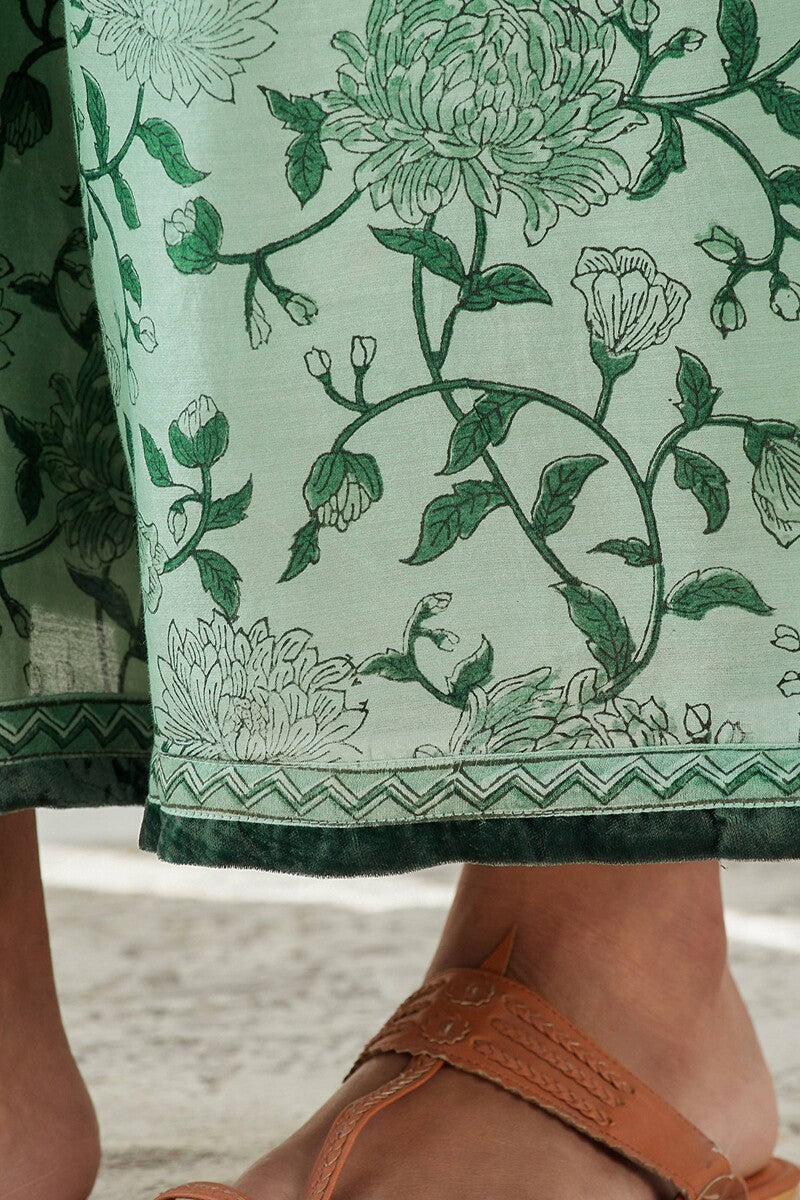 Gauhar Maira Green Sanganeri Chanderi Palazzo