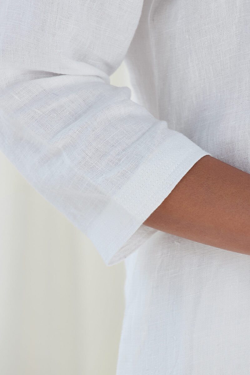 Roza Mirza Linen White Kurta