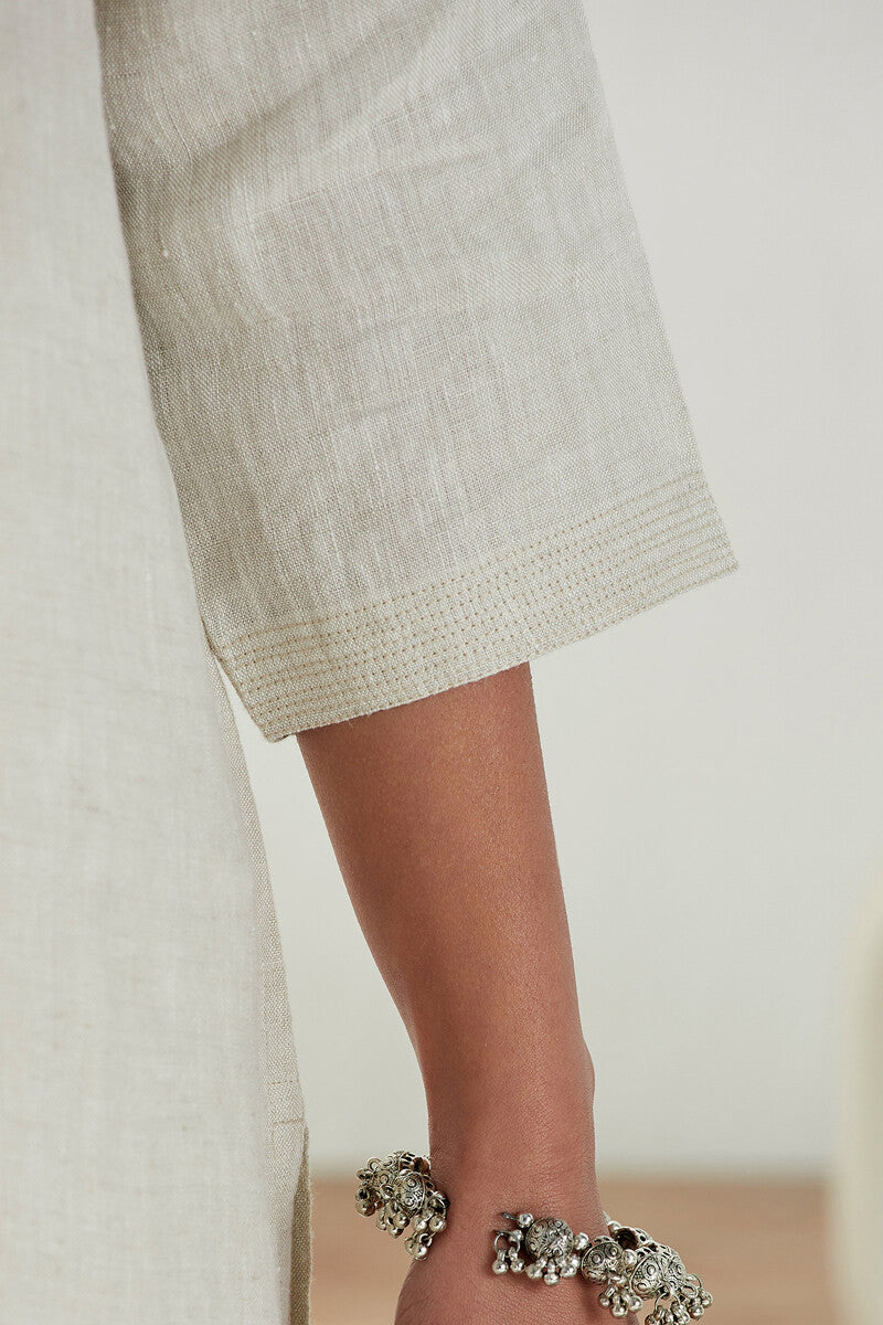 Roza Mirza Linen Beige Kurta
