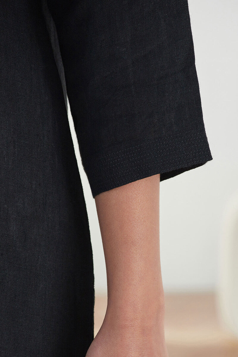 Roza Mirza Linen Black Kurta