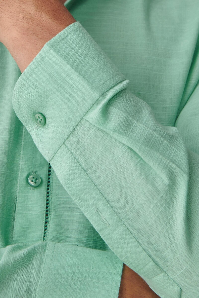 Zaid Sea Green Handloom Kurta