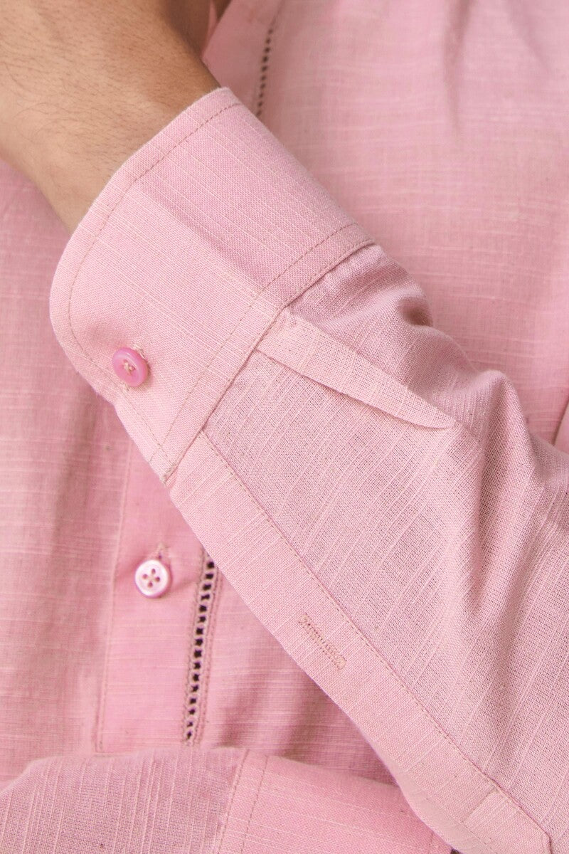 Zaid Pink Handloom Kurta