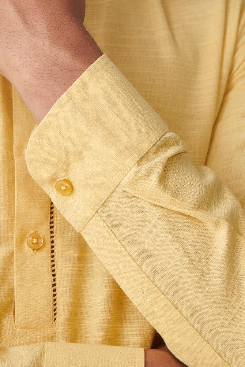 Zaid Yellow Handloom Kurta