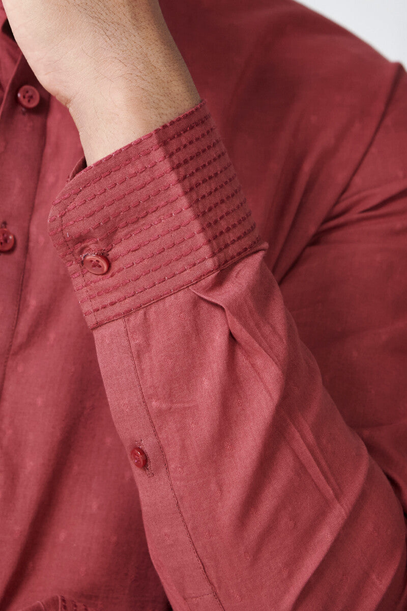 Zaid Vivaan Red Ram Buta Kurta