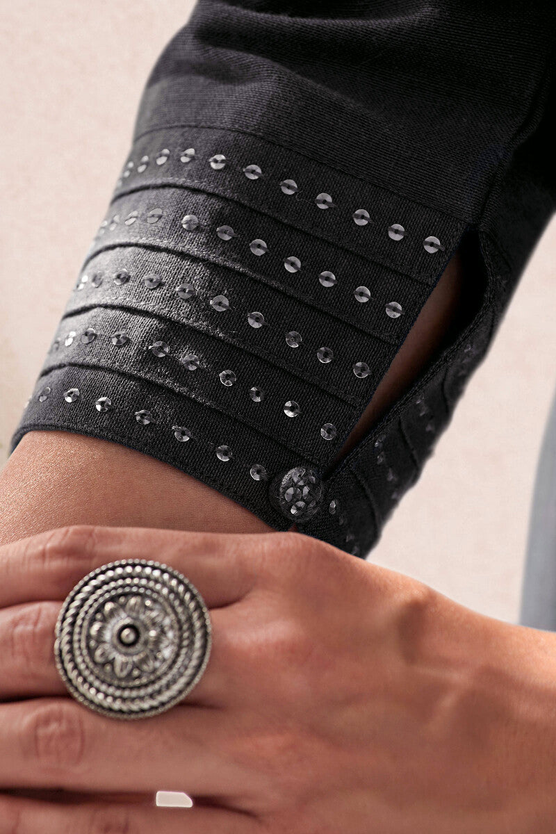 Nasrine Rehmat Black Handloom Kurta