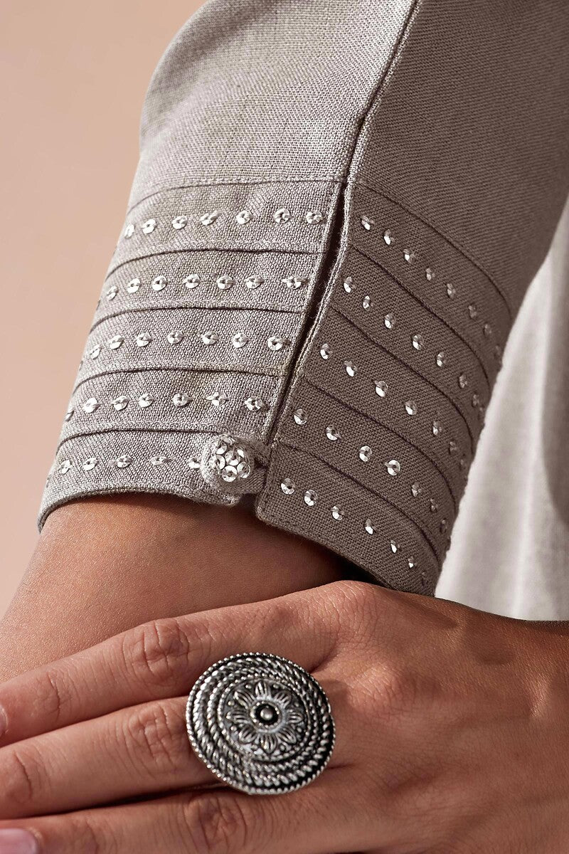 Nasrine Rehmat Beige Handloom Kurta