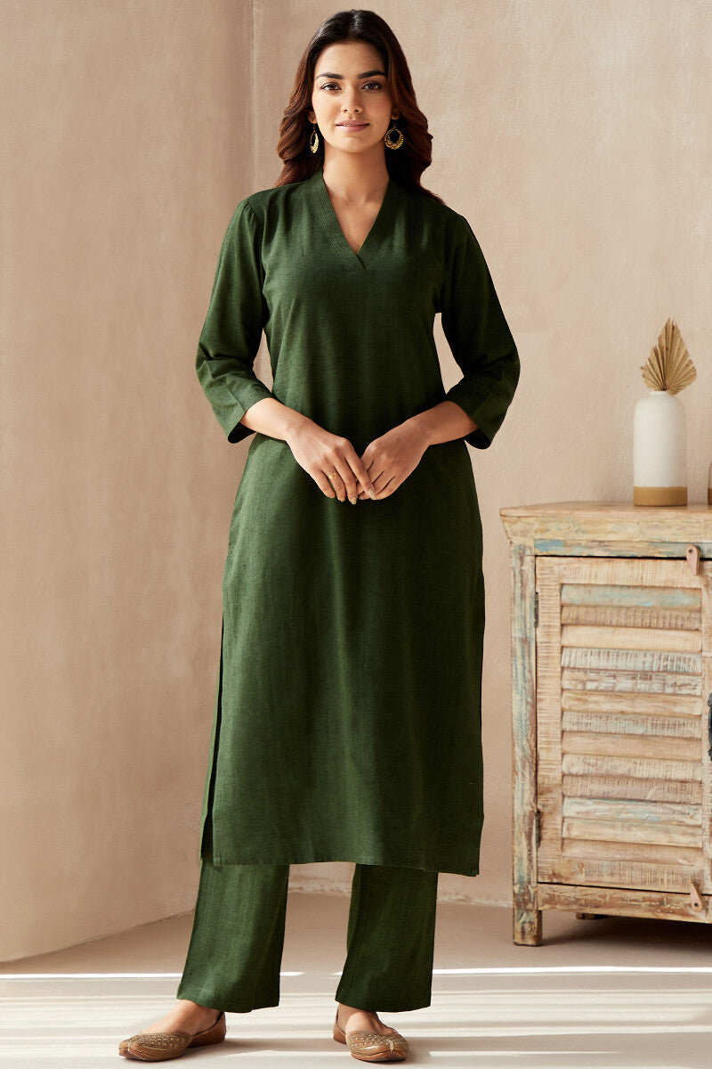 Roza Seher Forest Green Kurta