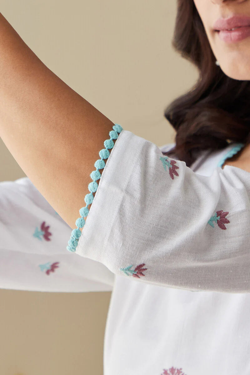 Nazm Sahira White Kurta