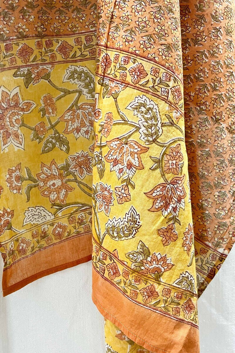 Orange Cotton Mul Dupatta