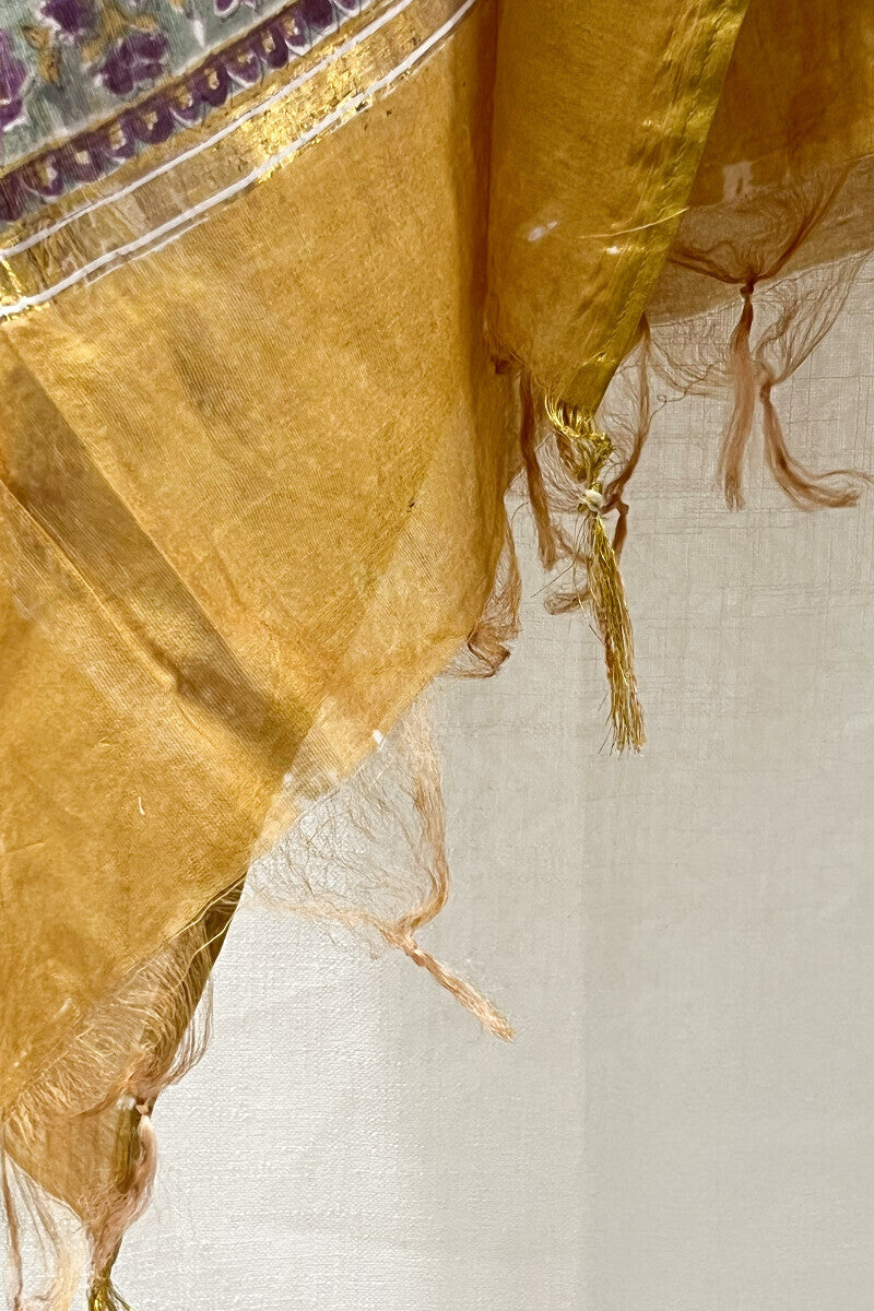 Yellow Cotton Silk Dupatta