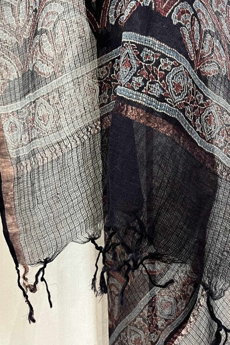 Black Ajrak Dupatta