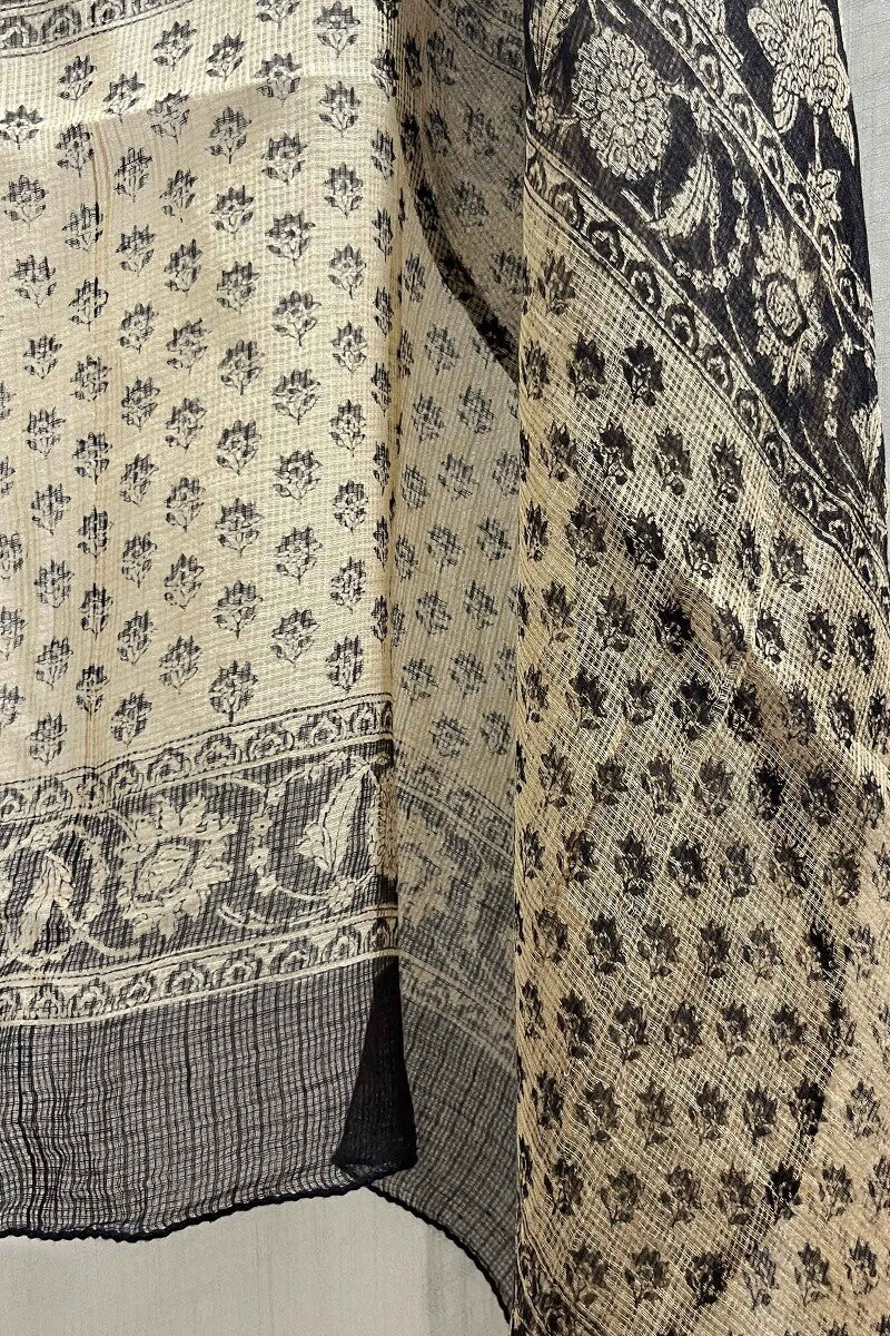 Sanganeri Black Dupatta