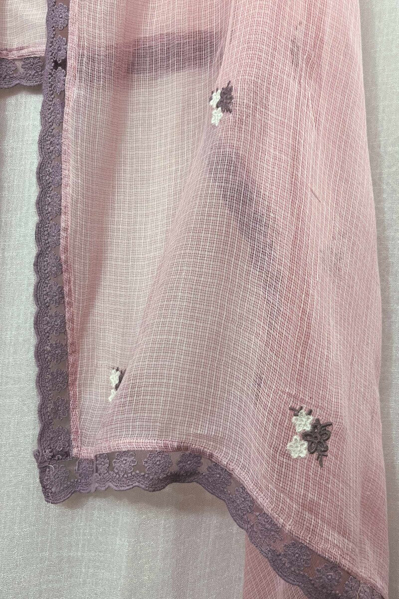 Pink Embroidered Dupatta