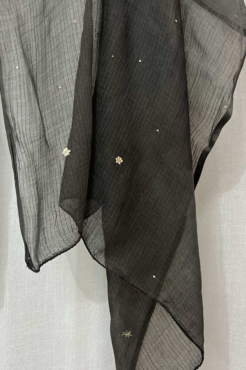 Brown Embroidered Dupatta