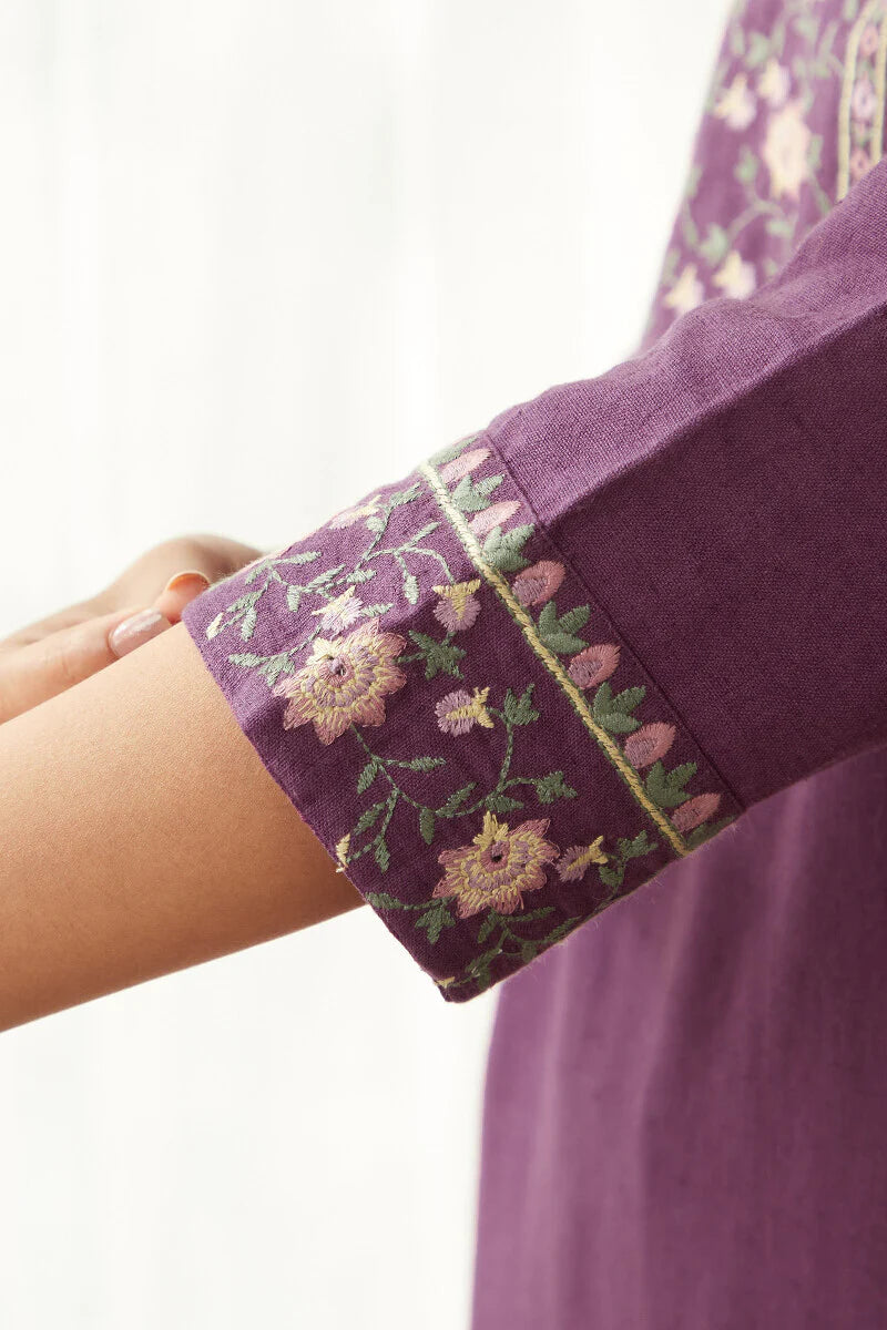 Surplus: Roza Zoya Dark Purple Kurta