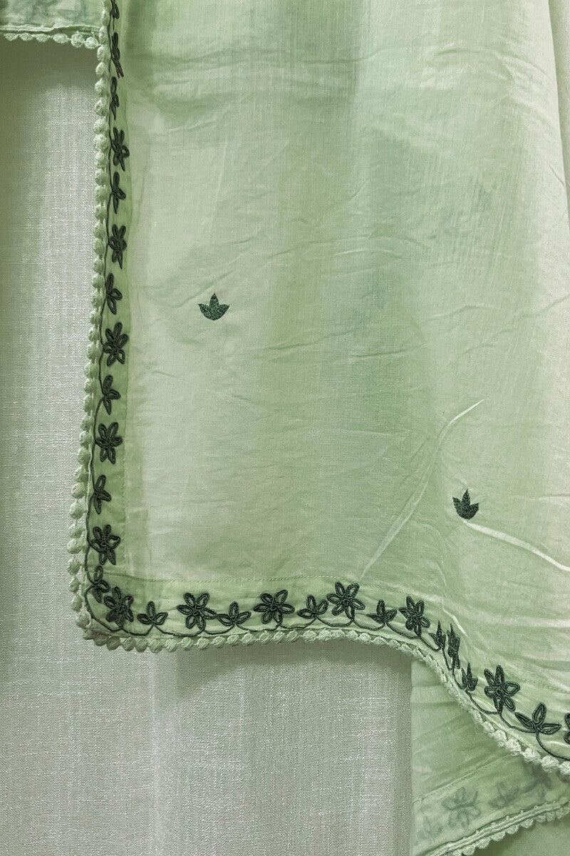 Green Cotton Mul Dupatta