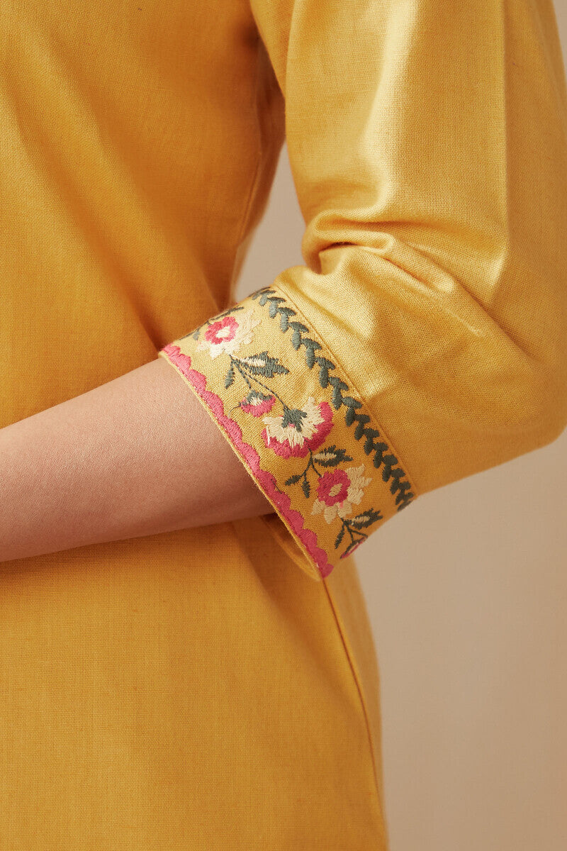 Roza Zoya Mustard Kurta