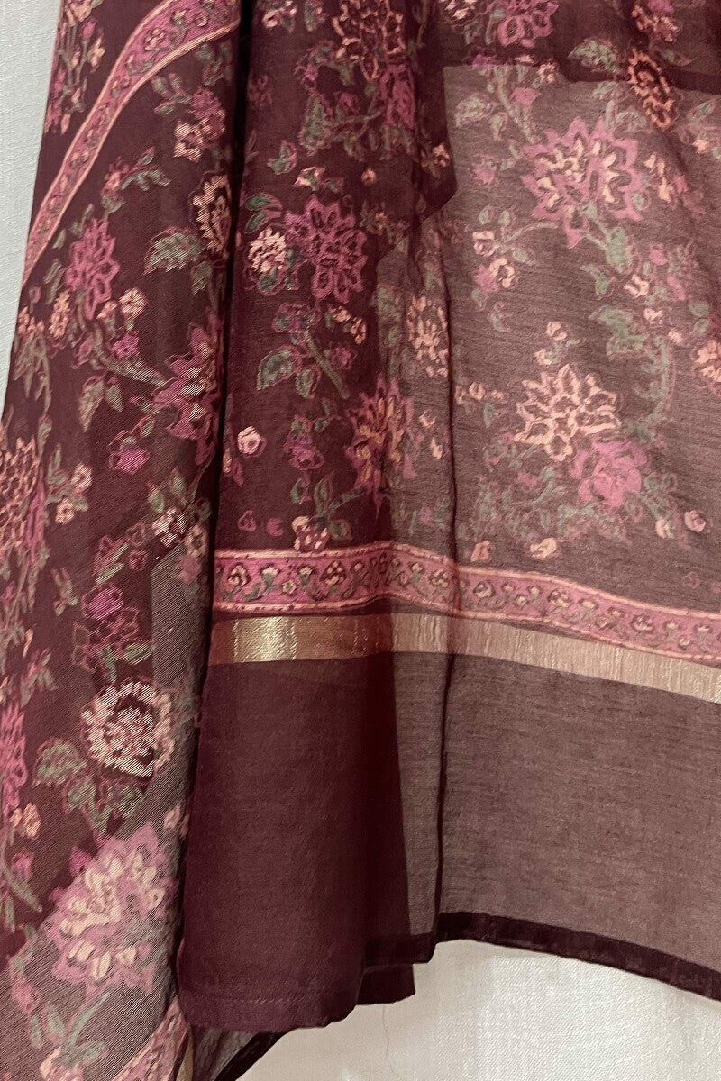 Maroon Chanderi Dupatta
