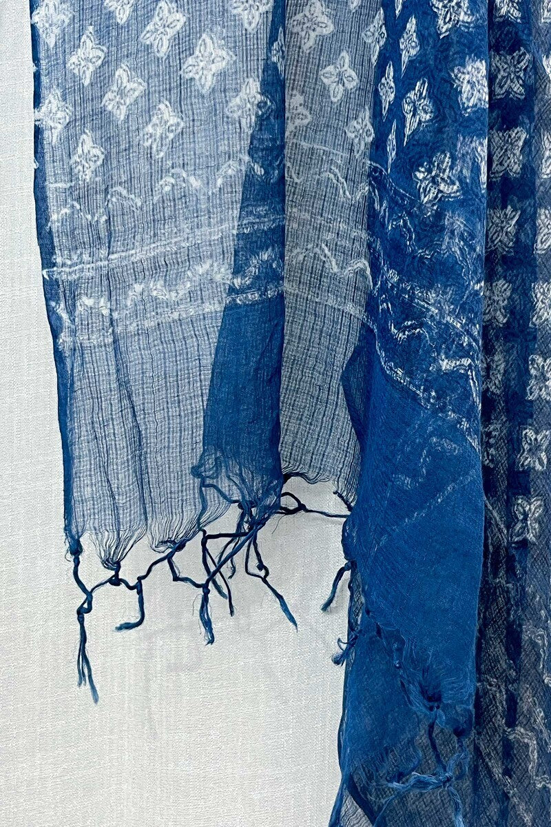 Bagru Blue Dupatta