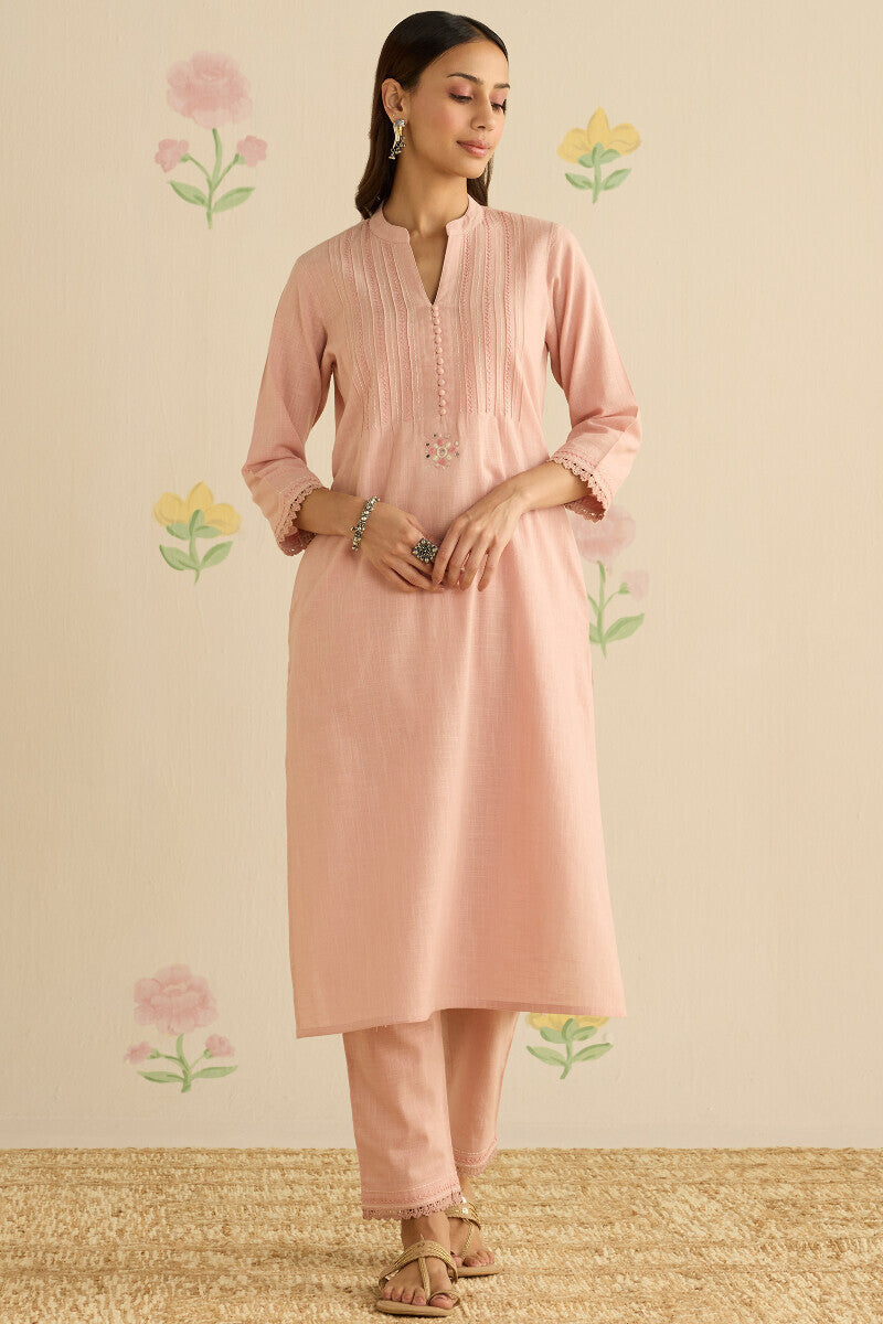 Kashida Kiara Pink Kurta