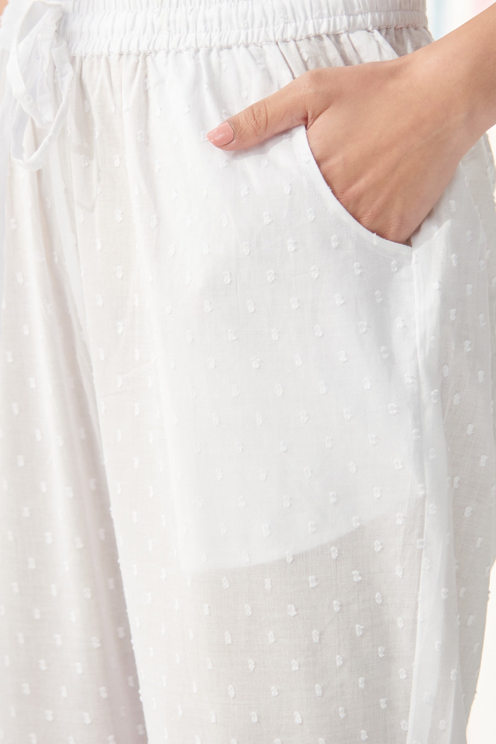 Roza Sameera White Narrow Pants