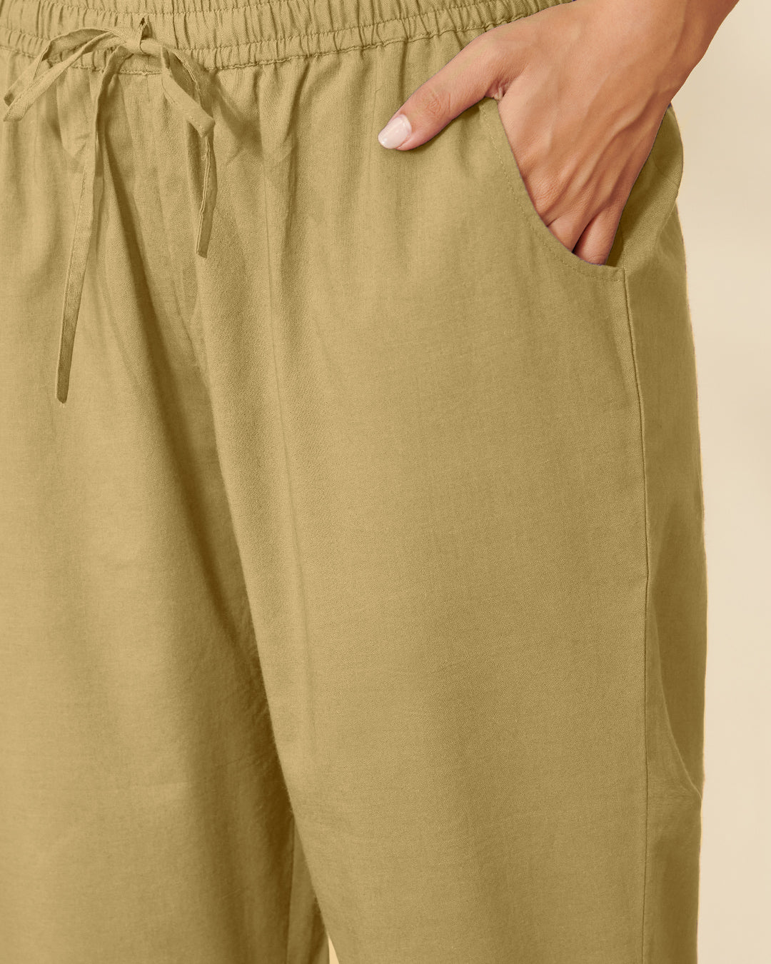 Roza Aafiyah Olive Green Narrow Pants