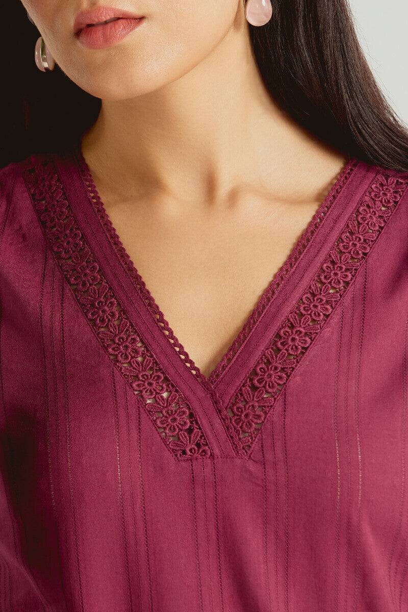 Roza Sehr Rose Pink Kurta