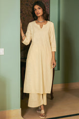 Roza Seerat Cream Kurta