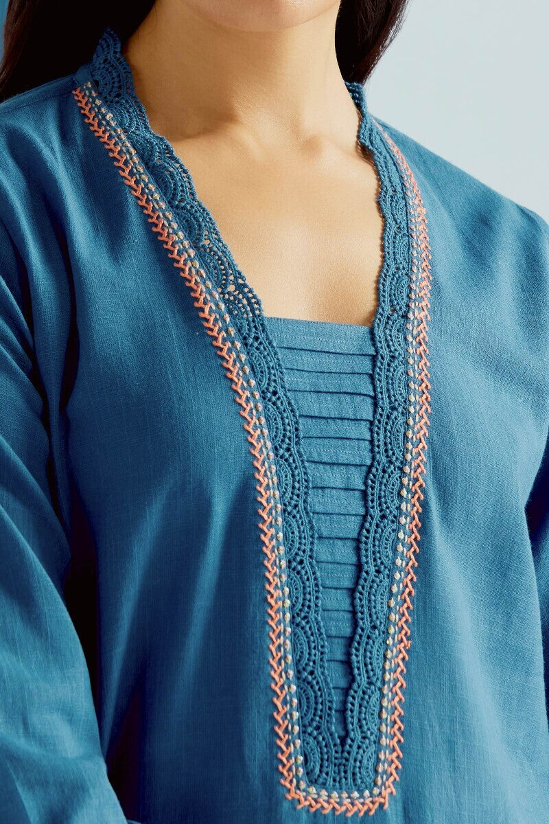 Roza Sehreen Blue Kurta