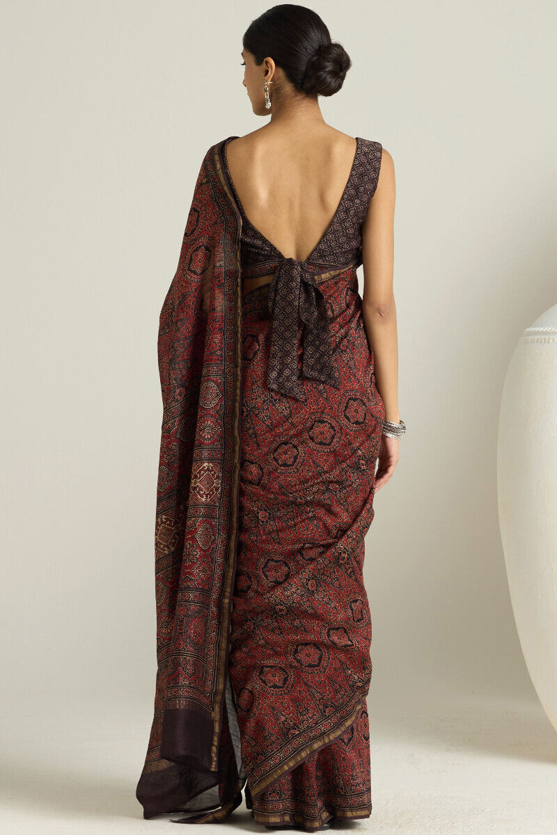 Sehra Nahida Ajrakh Chanderi Saree