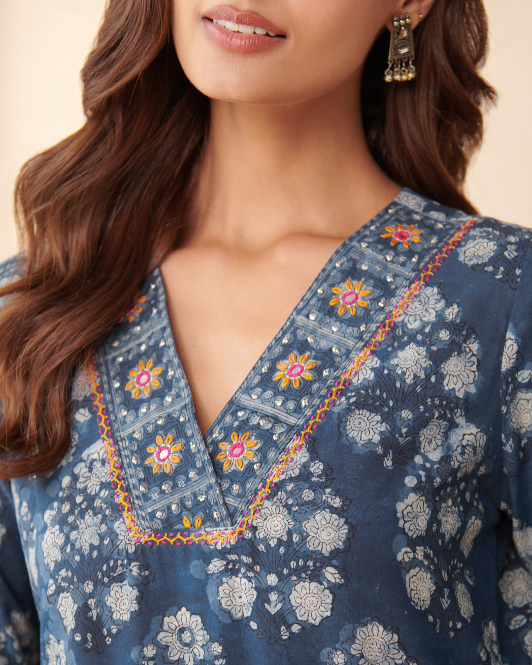 Sehra Zahira Bagru Dabu Kurta