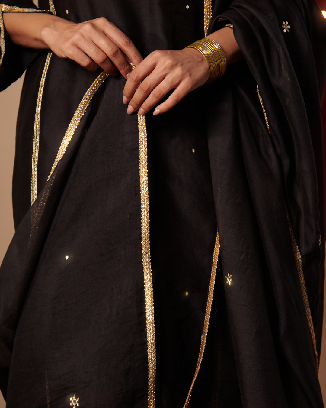 Roshanara Aarya Midnight Black Dupatta
