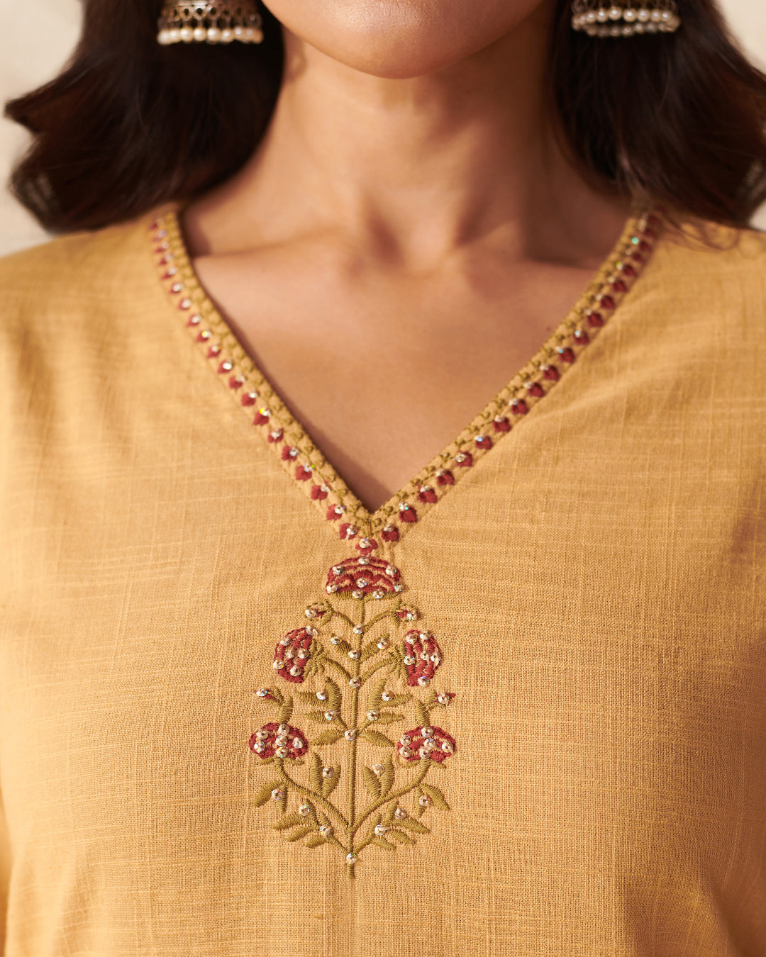 Surplus: Mehraab Ameera Straw Yellow Kurta