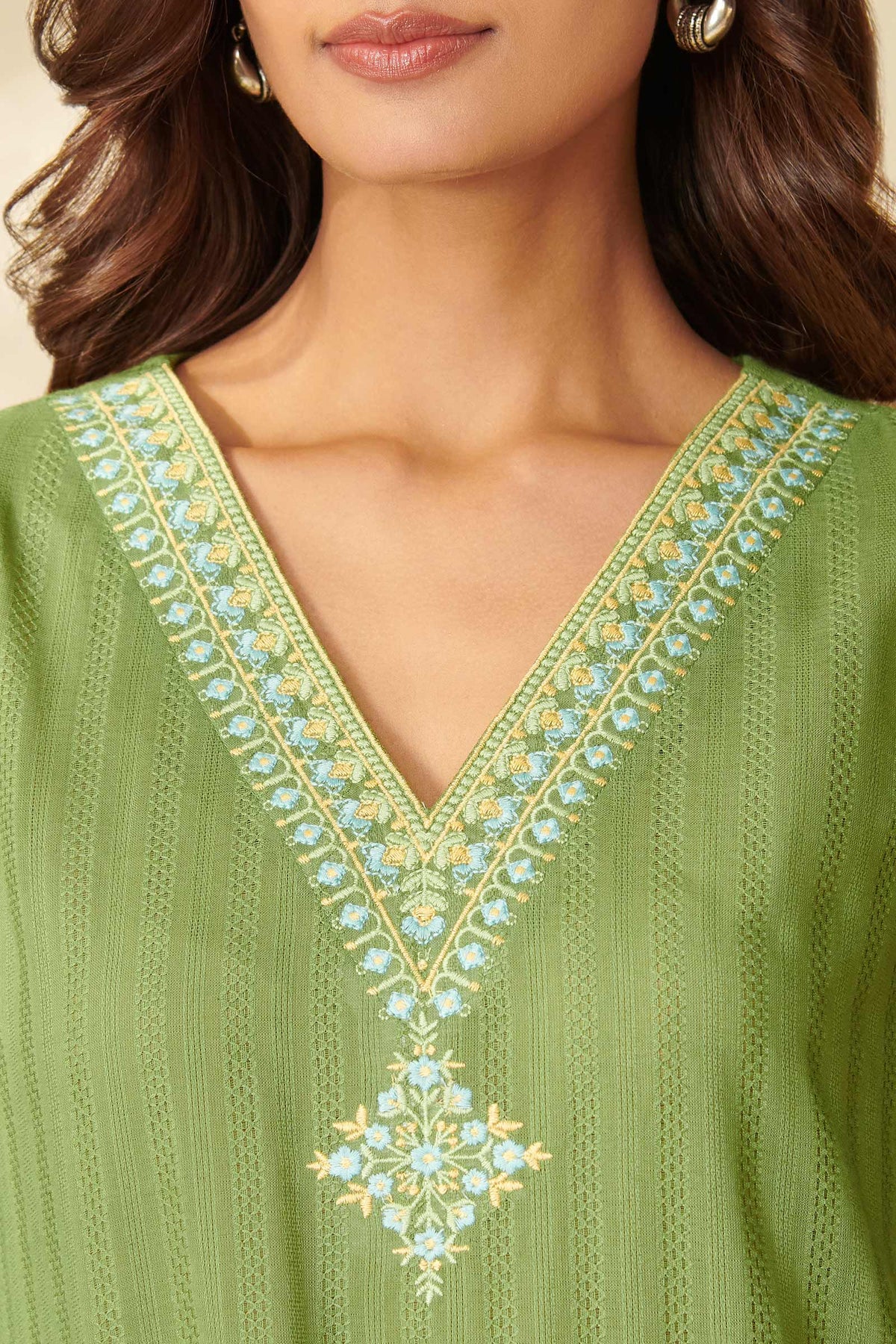 Mehraab Riya Jade Lime Kurta