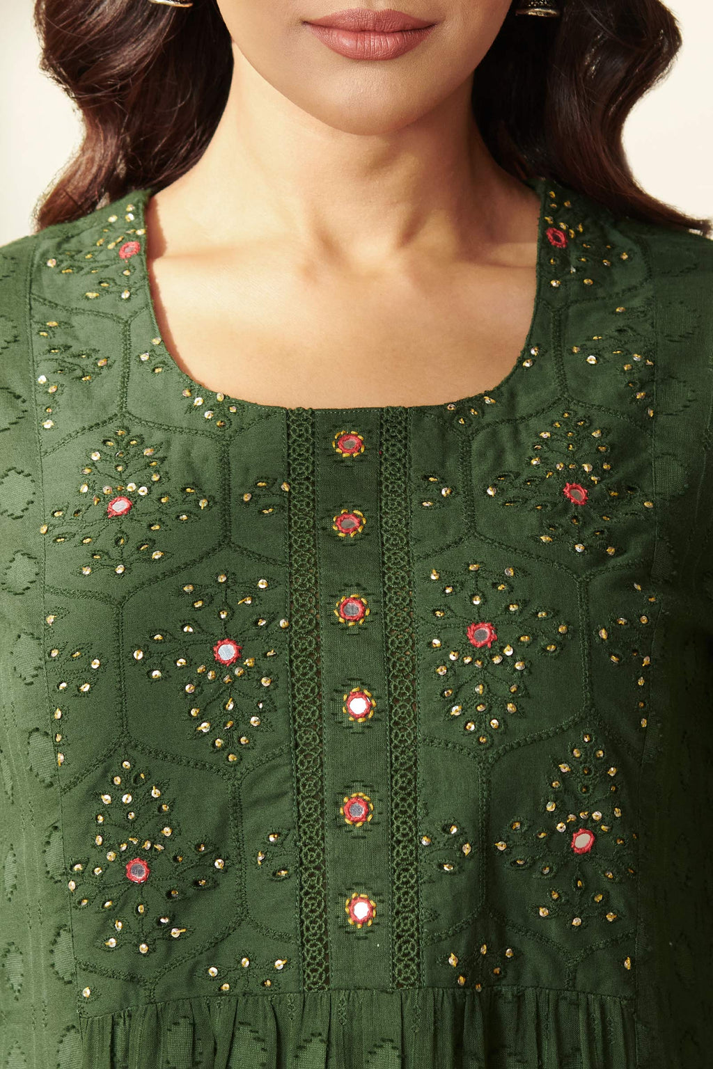 Roza Zunaira Forest Green Kurta