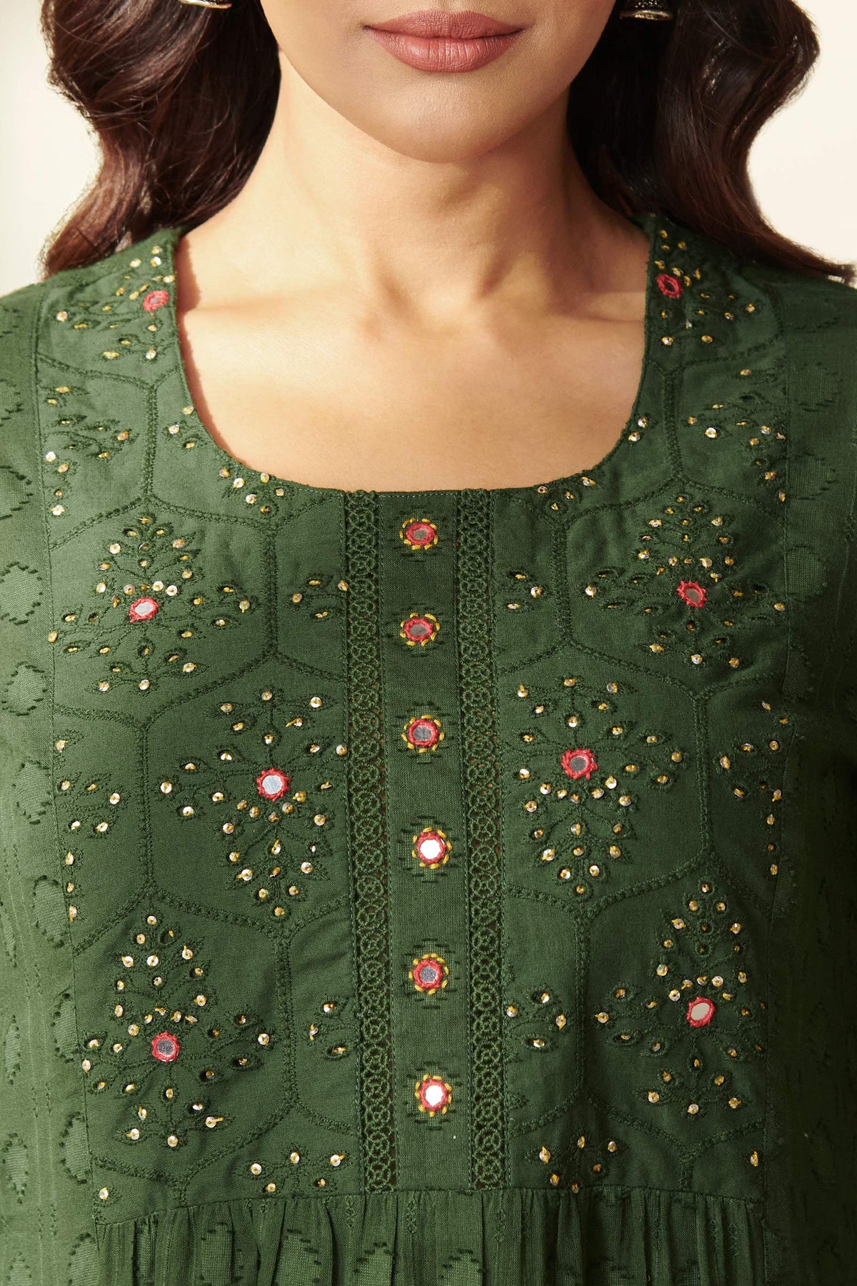 Roza Zunaira Forest Green Kurta