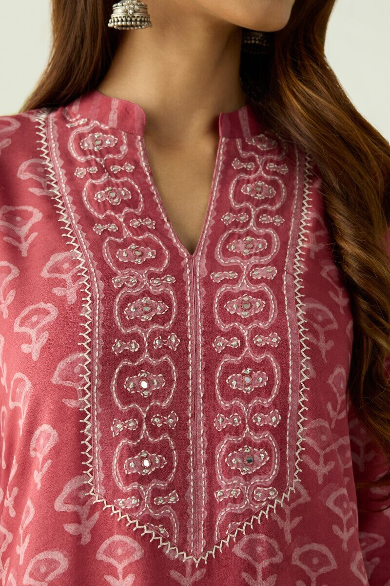 Sehra Zarah Pink Dabu Kurta
